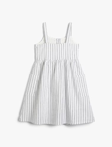 Vestido para niñas de lino Koton con botones y prácticos bolsillos 2