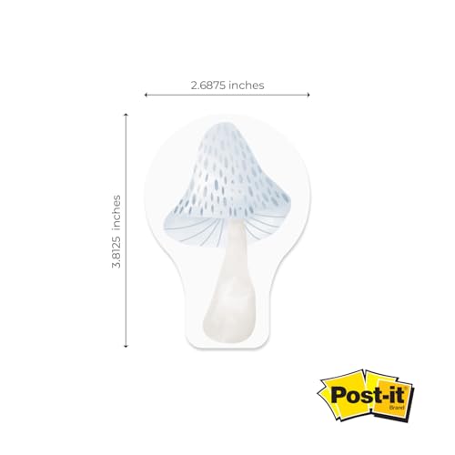 Image of Mushroom Shaped Sticky Note Pad Assortment /Set of 3 / Watercolor Style / 2.6875 inch x 3.8125 inch Whimsical Sticky Notes / 50 Sheets Per Pad /Made in The USA
