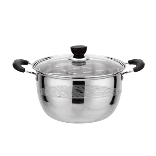 Fyearfly Pentola multifunzione in acciaio inox con foglio per cottura a vapore per gas e induzione, pentole versatili per cucinare facilmente
