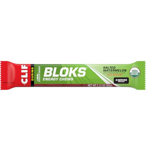 Image of CLIF BLOKS Energy Chews, Salted Watermelon Flavor with 2X Sodium, 18 Count (Pack of 8)