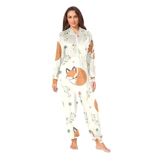 Pyjama combinaison renard beige pour vos soirées de Noël