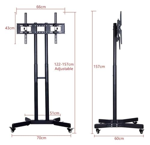 Soporte móvil para TV ajustable para pantallas planas 32-65 pulgadas miniatura 2