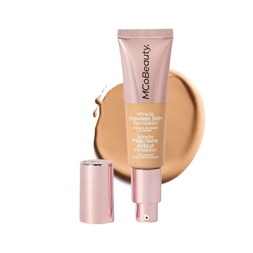MCoBeauty - Miracle Flawless Skin Liquid Foundation - Nude Beige Shade - Buildable Dewy-Finish Formula with Hyaluronic Acid, Coconut Water and Rose Flower Water - Beauty Products