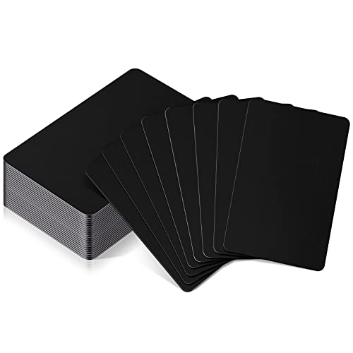 Cartes de visite vierges en zinc de 0.5 mm pour gravure laser, lot de 24 noires