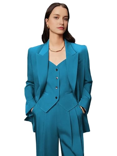 Women Business Suit Set 3 Piece Notch Lapel Lady Suite Single Breasted Office Work Wear Blazer Vest Pants