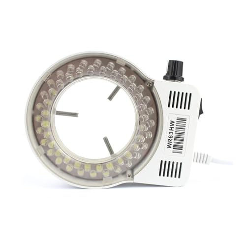 Adjustable 56LED/144 LED Microscope Ring Light Illuminator Lamp for Industry Stereo Trinocular Microscope Video Magnifier(56 LED White)