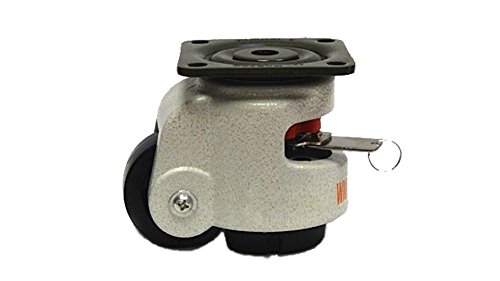 2-1/2" (WMIWR-62PF) Nylon Leveling Swivel Caster Square Top Plate, 725 lb Capacity (WMIWR-62PF)