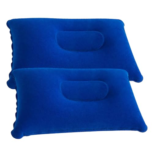 EIHI 2 pieza 38x24cm Cojines inflables, Acampar, al Aire Libre, Pescar, Cojín Hinchable, almohada playa, almohada inflable, Cojines inflables azul