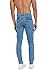 Men's Ripped Slim Skinny Fit Jeans with Pockets Stretch Fashion Comfort Flex Waist Cargo Denim Pants Blue 34