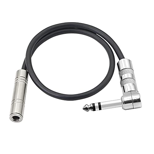 Cable de extensión estéreo 1/4 pulg. 6.35mm ángulo recto 50cm miniatura 2