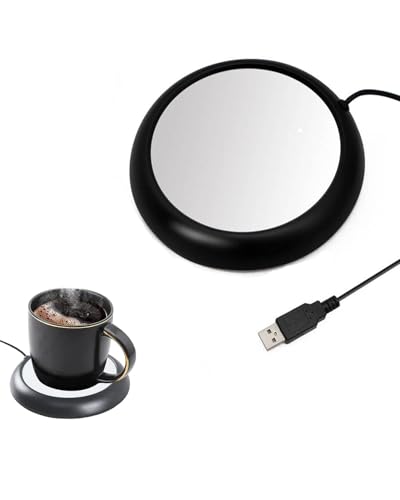 MYMULIKE USB Coffee Mug Warmer for Desk - Easy to Use for Office/Home - Suitable for Tea, Coffee, Milk (Black)