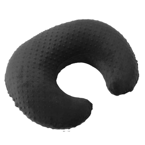 Image of Aullar Pillowcase for Nursing Pillow and Positioner for Breastfeeding and Bottle Feeding, Propping Baby, Tummy Time, Baby Sitting Support, Awake-Time Support, Pillow Cover Only (Black)