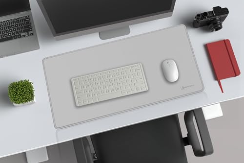 Image of Desk Mat 60x30 cm (11 x 23 inch) Grey | Large Mouse Pad for Office Computer Laptop Keyboard | Waterproof Anti-Slip Rubber Base Desk Mat