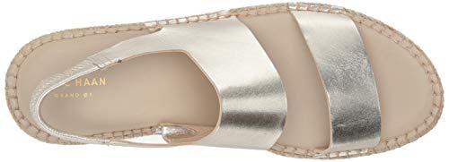 Cole Haan Womens Cloudfeel Espadrille Sandal, Soft Gold Metallic Leather/Natural Jute, 9 Us #TOP4