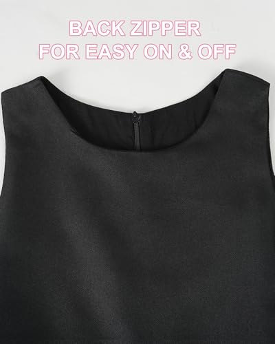 LQSZ Girls Prom Dress Sleeveless Floral Print A-Line Swing Dress with Belt Vintage Party Gown for Teen Girl 3-12 Years4