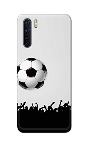 Image of Printed Hard Back Cover Case for Oppo F15 | Oppo F15s | Oppo A91 | Oppo Reno 3 4G Back Cover (Football Icon) -702