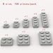 Classic Building Plate Assortment Pack, 100Pcs Light Gray Bulk Plates with 8 Size Building Plate Base Plate, Compatible with Lego Parts and Pieces, Building Bricks, for Most Brands(Color:Light Gray)