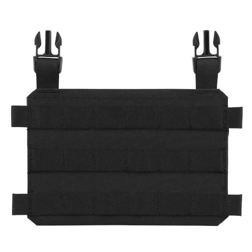 Peminkoo Tactique Molle Placard Rabat Avant Châssis Modulaire Léger Chasse Gilet Thorax Plate Carrier Airsoft Poitrine Rig (Black)
