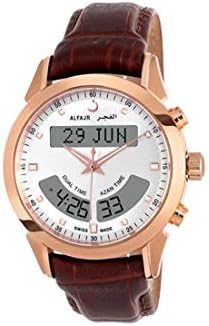 Alfajr Deluxe Watch with Leather bracelet for men WA-10B - Brown & White