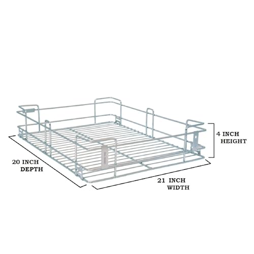 Image of BLOO BASKET 202modular kitchen accessories cabinet, 6-Piece Utensil Organizer, Stainless Steel, Silver (21 Inch Widths * 20 Inch Depths, WITH CHANNEL)