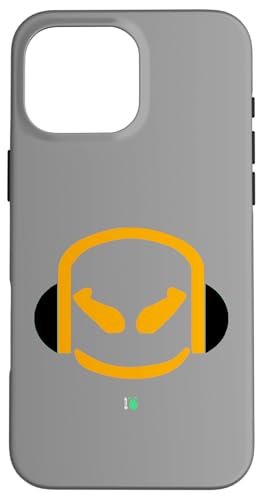 Funny DJ Mallow's SmilingFace �n�[�t�J���[ �I�����W�ƃu���b�N �X�}�z�P�[�X iPhone 16 Pro Max �p