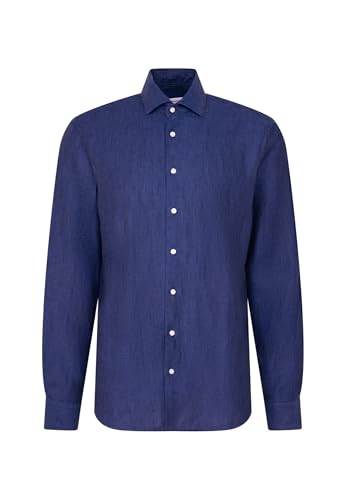 Chemise d'affaires en lin bleu Seidensticker idéale pour rester frais au bureau en été