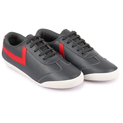 Image of FAUSTO Men's Lace-Up Classic Striped Sneakers Casual Shoes