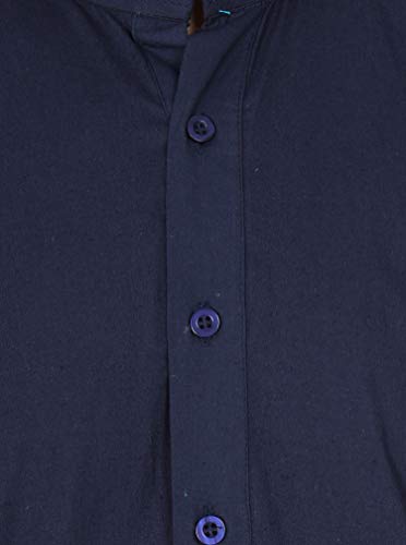 Image of Men's Pure Cotton Solid Kurta Pajama Set Mandarin Collar Casual Yoga Dress