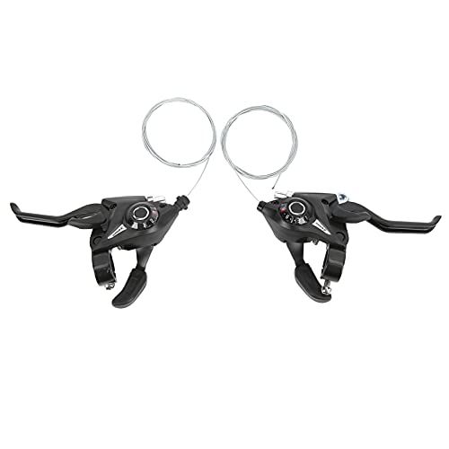BicycleBrake Levers Shifter, 3x7 21 Speed Shifter, Brake Lever Shifter Kit with Gear Indicator and V Brake Cable for Moutain Bik