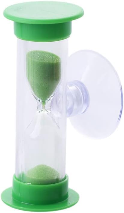Green Toothbrush Timer for Kids, 2mins Sand Clock Timer Plastic Suction Cup Hourglass Sandglass Desktop Ornament Party Favors,Thermometers and Timers,Kitchen Utensils and Gadgets(2 Minute)