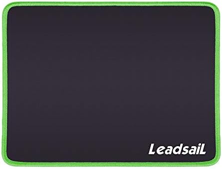 LeadsaiL Mouse Pad with Stitched Edge, Premium-Textured Mouse Mat, Non-Slip Rubber Base, Waterproof Mousepad, for Laptop, Computer & PC, 10.6×8.3×0.15 inches (Green)