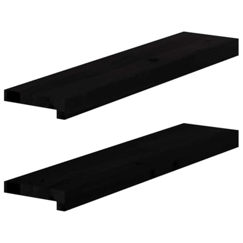 Window Sills 2 pcs Dark Brown 27.6x5.9x0.8 Solid...