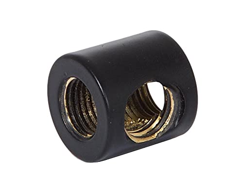 Image of B&P Lamp 3-Way Brass Arm Back, All Holes Tapped 1 /4IP, 7 /8 Inch Height by 7 /8 Inch Diameter, Satin Black Finish