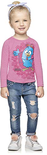 Kely Kety Galinha Pintadinha, Blusa de Manga Longa, Meninas, Rosa (Barbie), G