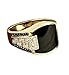 Anello da uomo a maglia cubana, classico, vintage, colore conservato, placcato in oro 18 carati, con agata nera, anello di lusso alla moda con diamante, anello hip-hop, 14, 18 carati, in ottone immagine