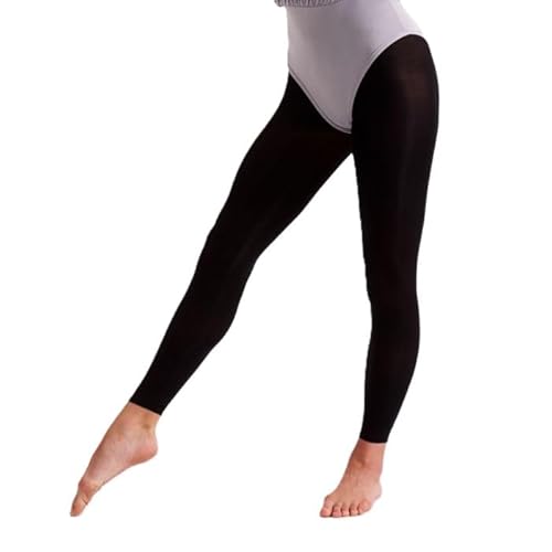 Silky Footless Dance Tights Black Girls Sizes 10% Spandex (Age 11-13 Years (up to 152cm))