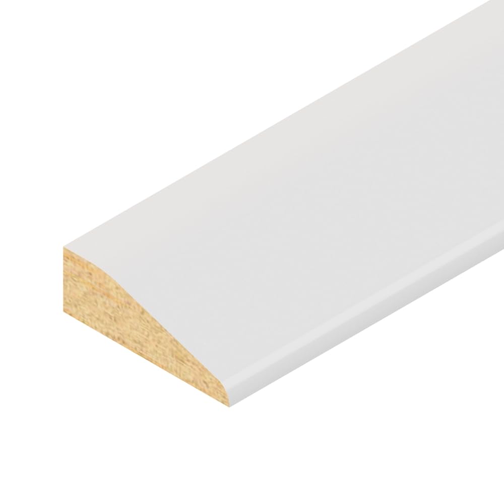 Chamfered Architrave White Primed Pine Door Mouldings Moulds (5, 50cm)