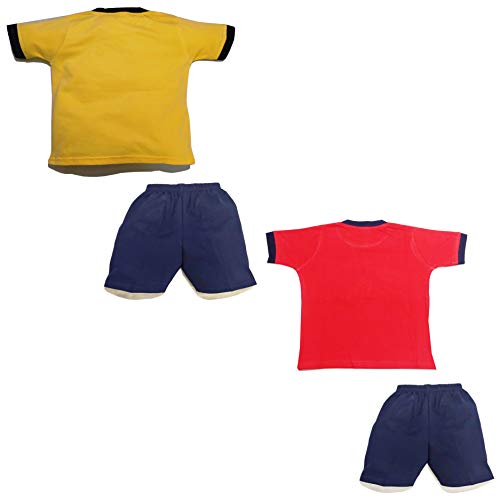 Image of Infant wear Baby Tshirt Pant Combo Pack of 2 Set for 6 Months to 1 Year Kids Pure Cotton-Printed Multicolour