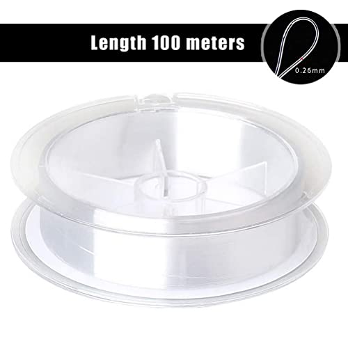 100m Nylon Angelschnur, 0,265 mm Durchmesser Transparente Monofile Angelschnur Starke Spannung Angelschnur Reißfest… – Bild 4