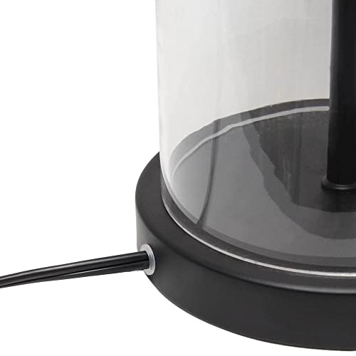 Lalia Home Contemporary Entrapped Glass Table Lamp With Fabric Shade - Black/White #TOP1