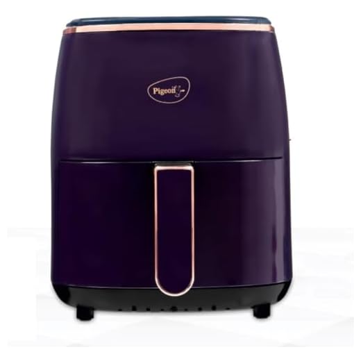 Pigeon Healthifry Plus Digital Air Fryer, 360° High Speed Air Circulation Technology 1400 W with Non-Stick 4.2 L Basket - Purple