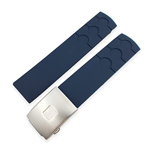 Bracelet silicone 20mm bleu imperméable pour réparer et remplacer la sangle T91 T044