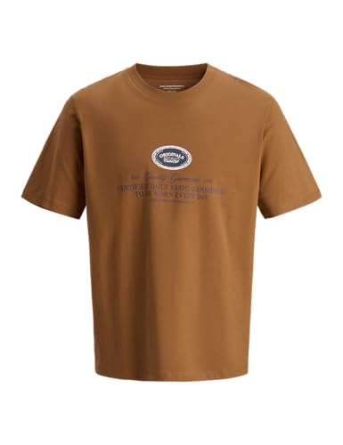 JACK & JONES Camiseta para Hombre de la Marca Jorgreene SS Cn Ch, Aceite de argán, Talla XL, Aceite de argán, XL