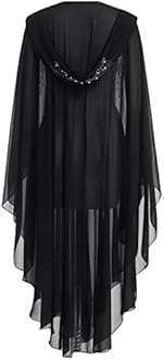 OBEEII Muslim Dress for Women Loose Batwing Sleeved Hooded Beaded Embroidery Long Abaya Dress Kaftan Abayas Islamic Robe