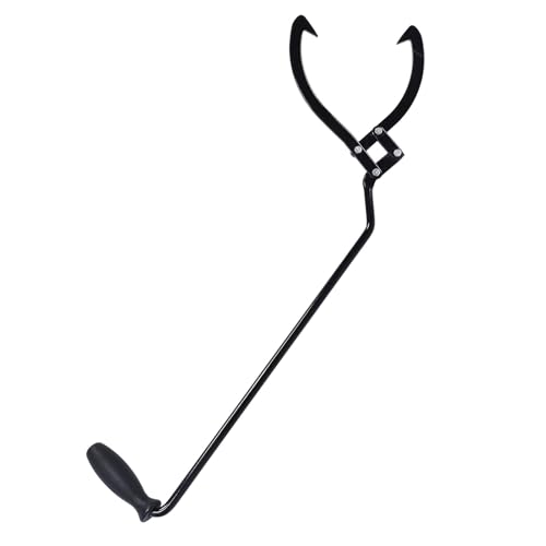 Pinzas para Troncos de Alta Resistencia con Apertura de Mandíbula de 10 Pulgadas, Elevador de Leña de Acero de 31 Pulgadas para Fogatas y Fogones, Agarrador de Madera Ergonómico