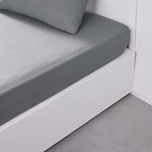 Today Essential Spannbettlaken, 140 x 190 cm, für Doppelbett, 100% Baumwolle, einfarbig, Stahl