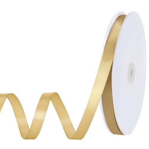 woric Gold Ribbon 3/8 Inch 120 Yards Thin Craft Gold Satin Ribbon