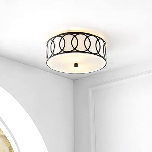 Jonathan Y Jyl3502C Aria 2-Light 12.25" Metal Led Flush Mount Contemporary,Transitional Dimmable, 2700K Cozy Warm Light, For Kitchen,Hallway,Bathroom,Stairwell, Oil Rubbed Bronze #TOP1