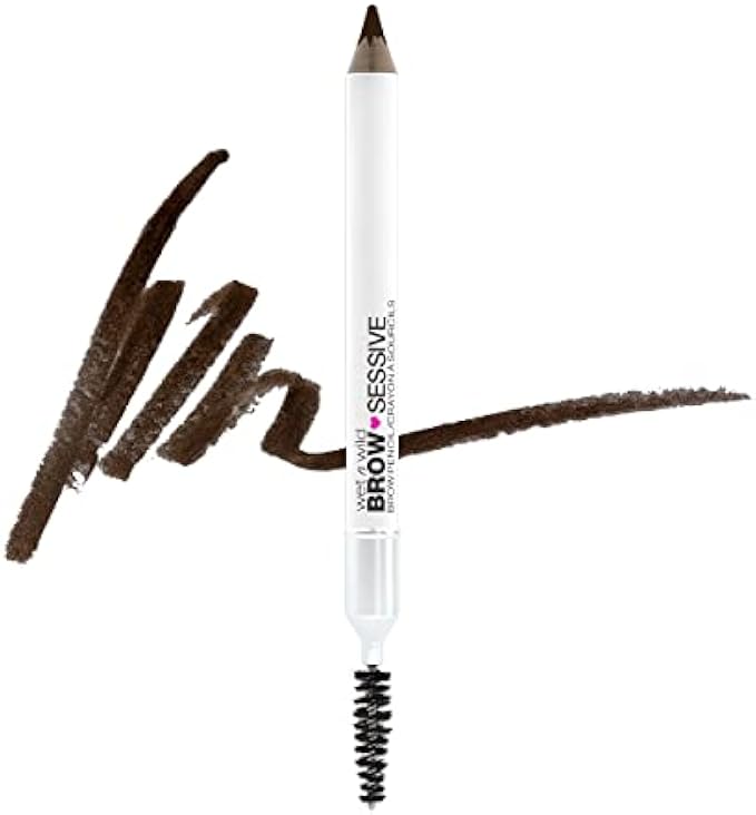 Eyebrow Pencil By Wet n Wild Brow-Sessive Brow Makeup Pencil Liner Blending Brush, Precise, Fine Tip, Shapes, Defines, Fills, Dark Brown