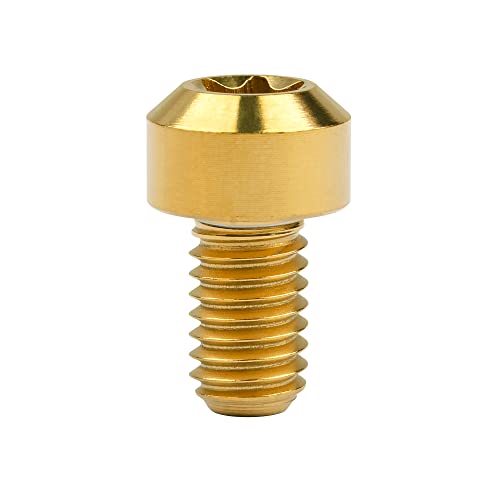 Image of Titanium Torx Square Head M6 x 10 15 20 25 30 35 40 45 50 60 65 70 80mm Screw Pack of 5 (Gold, M6x10mm)